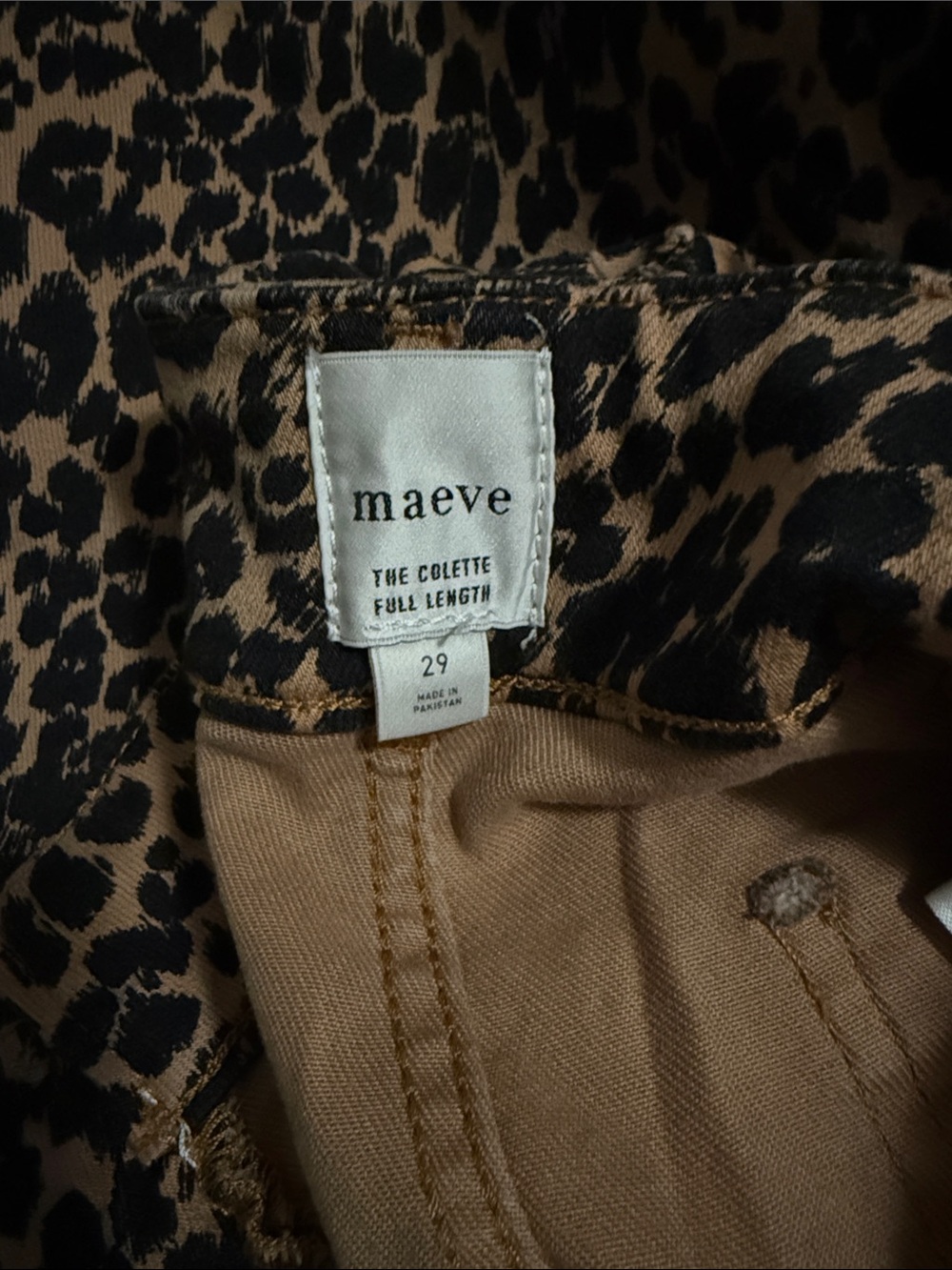 Anthropologie Colette Jeans Maeve Full Length Wide Leg 29 Cheetah Animal - Picture 4 of 6